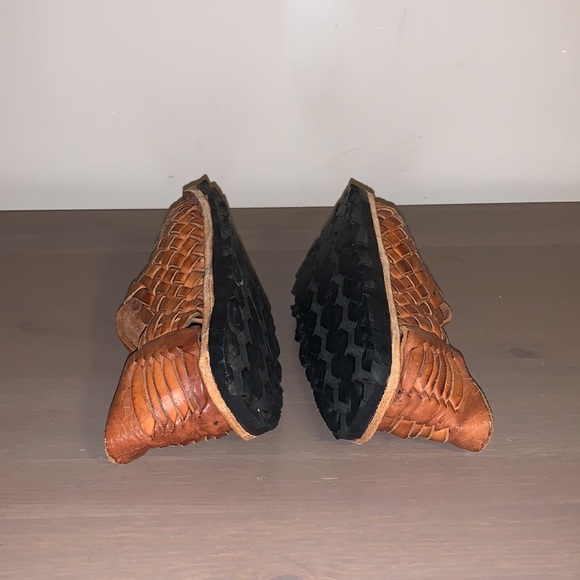 Handmade Boho Cognac Woven Leather Shoes - Women’s Size 6 - Picture 6 of 7